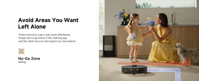 DREAME L40 Ultra Gen 2 Robot Vacuum and Mop with 25,000Pa Suction, Extendable Side Brush and Mop, All-in-One Self-Emptying & Cleaning Dock, Voice & App Control, Black