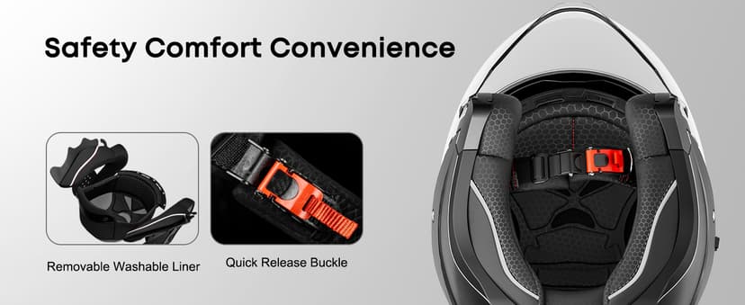 Motorcycle Helmets for Adults, Open Face Motorcycle Helmet with Dual Visor, Casco para Moto DOT Certified, ATV Dirt Bike Snowmobile Motocross Helmet for Men Women, Quick Release Strap, AP-836