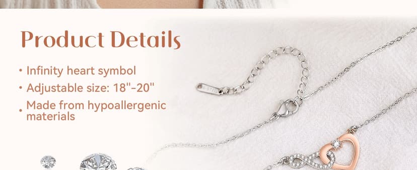 Shonyin Dainty Heart-felt Infinity Heart Necklace for Mother Daughter Girlfriend Soulmate Grandma Granddaughter Bonus Mom Bonus Daughter Mother-in-law Friend