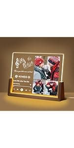 Personalized Besties Friendship Gifts For Women Her, Best Friend Birthday Gifts, Custom LED Acrylic Plaque With Photo Frame Name, Customized Long Distance Christmas Gift For BFF Bestie Sister