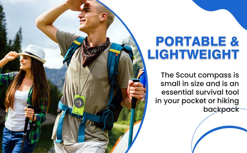 Multifunctional Waterproof Orienteering Compass Mini Portable Survival Compass for Map Reading, Hiking, Camping, Backpacking, Perfect Outdoor Scout Gifts for Kids, Orange