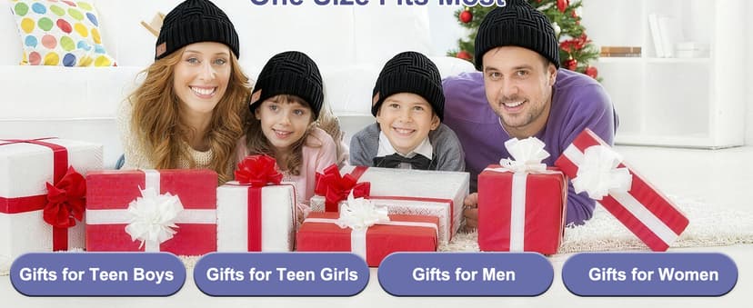 Bluetooth Beanie,Wireless Beanie Headphones Hat Unique Christmas Tech Gifts for Men Women Teen Boys Girls Stocking Stuffers