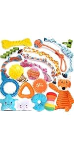 Zeaxuie 9 Pack Luxury Puppy Toys for Teething Small Dogs, Puppy Chew Toys with Cute Squeaky Dog Toys, Ball and More Rope Dog Chew Toys B094XG29MW