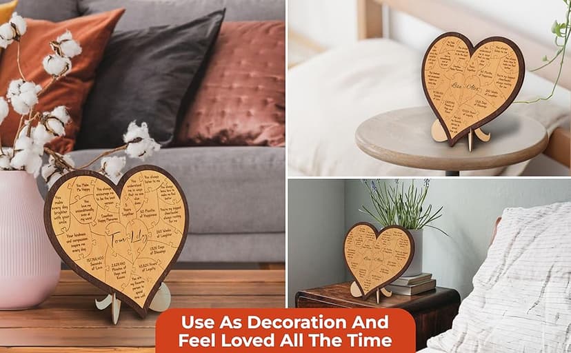 5 Year Anniversary Wood Gifts For Him Her - 5th Anniversary Marriage Gifts For Wife Husband, Wooden Wedding Gift For For Fifth Anniversary