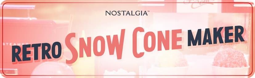 Nostalgia Snow Cone Shaved Ice Machine - Retro Table-Top Slushie Machine Makes 20 Icy Treats - Includes 2 Reusable Plastic Cups & Ice Scoop - Retro Red