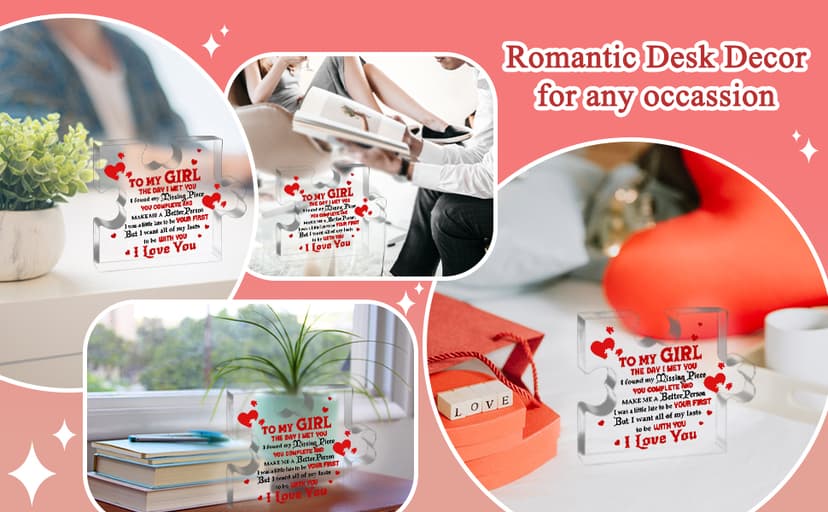 I Love My Gf, I Love My Girlfriend, Gf Gifts, Miss You, Gift for Gf, Valentines Day Gifts for Gf, Girlfriend Birthday Gift Ideas, Soulmate Gifts for Her, To My Girl Acrylic Block