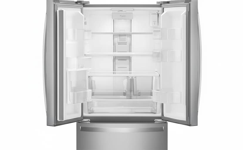 Whirlpool 30 Inch French Door Refrigerator with 19.7 Cu. Ft. Capacity, Internal Ice Maker, Water Dispenser, Spill-Proof Glass Shelves, EveryDrop® Filtration and Fast Cool: Stainless Steel