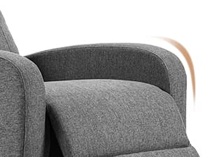 Sweetcrispy Massage Recliner Chair for Adults, Adjustable Home Theater Seating with Lumbar Support for Living Room, Modern Fabric Reclining, Grey