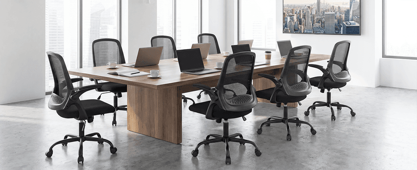 NEO CHAIR Office Chair Gaming Desk Computer Mesh Ergonomic Chair with Flip-up Arms Comfy Lumbar Support Adjustable Height Rolling Wheels Chair for Home Office (All Black)