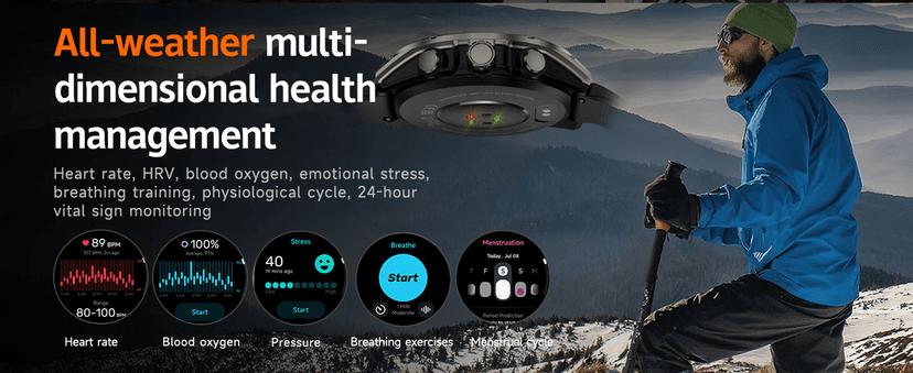 afoloery GPS Running Watch and Outdoor Smartwatch, AMOLED Display, Built-in LED Flashlight,Multisport GPS Smartwatch,5ATM Waterproof,Fitness Tracker up to 15 Days of Battery