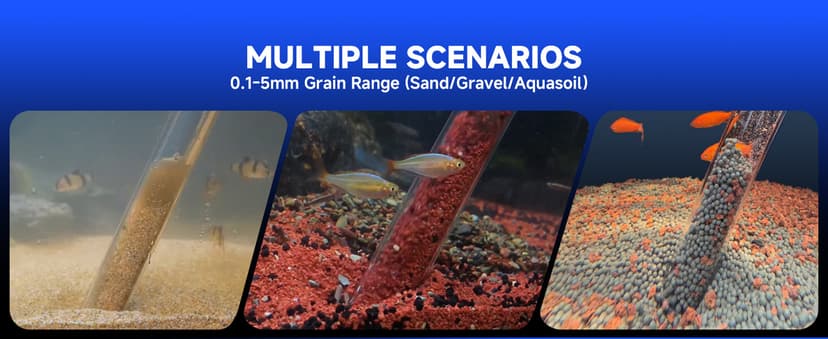 VIPASKA Electric Aquarium Gravel Cleaner Kit with High Pressure Strong Suction, 6-in-1 Multifunction Fish Tank Vacuum Cleaner and Water Changer for Aquarium, Gravel Vacuum with Sand Filter Tools