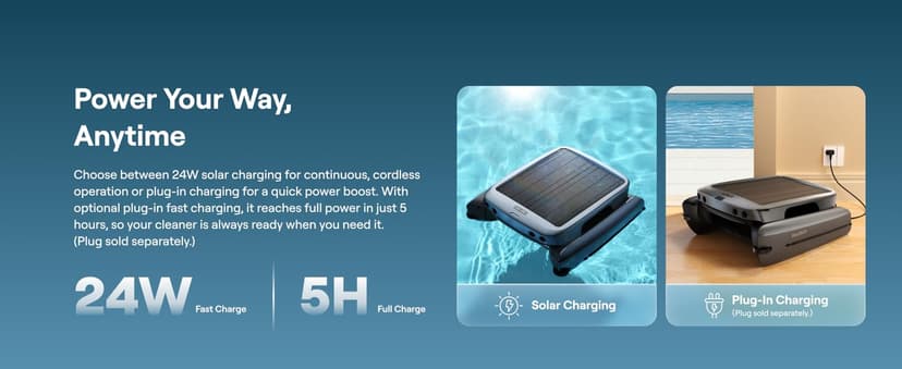 Beatbot iSkim Cordless Robotic Pool Skimmer with 9L Filter Basket, 24/7 Cleaning Solar Powered, 10000mAh Battery, 28-Hour Runtime, Auto Return, Smart Obstacle Avoidance, APP Control -Navy Blue