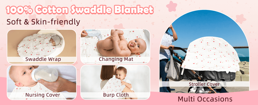 Newborn Baby Girl Gift, 9 Pcs Baby Gifts for Girls Newborn Essentials, New Baby Girl Gift Basket Baby Shower Gender Reveal Gifts, New Mom Gift Swaddle Blanket Bunny Rattle Gift Set