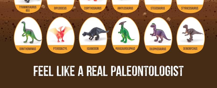 Dan&Darci Dig a Dozen Dino Egg Kit for Kids - Dinosaur Toys Gift 3-12 Year Old - 12 Eggs & Surprise Dinosaurs - Basket Stuffers - Science STEM Activities - Boy Toy Party Gifts for Boys & Girls