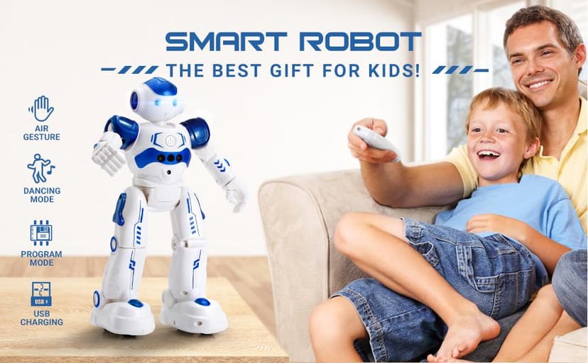 KingsDragon RC Robot Toys for Kids, Gesture & Sensing Programmable Remote Control Smart Robot for Age 3 4 5 6 7 8 Year Old Boys Girls Birthday Gift Present