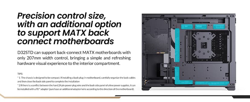 JONSBO D32 STD Micro-ATX PC Case,High Compatibility Mini Desktop Case, Support MATX Back-Connect/BTF MB,365mm GPU/240AIO/163mm Air Cooler, ATX/SFX-L/SFX PSU, USB3.2 PC Gaming,Black