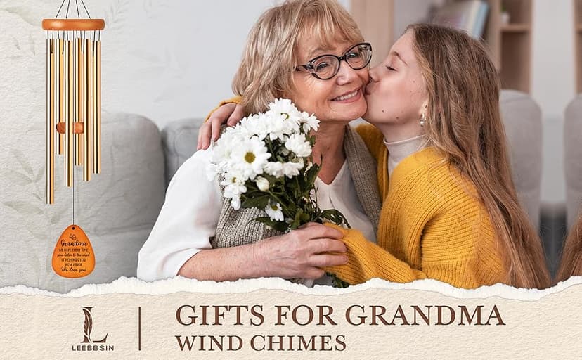 Gifts for Grandma, Grandma Wind Chime, Mother's Day Best Gift for Grandmother, Grandma Birthday Gifts from Grandchildren, Mothers Day Thanksgiving for Grandma