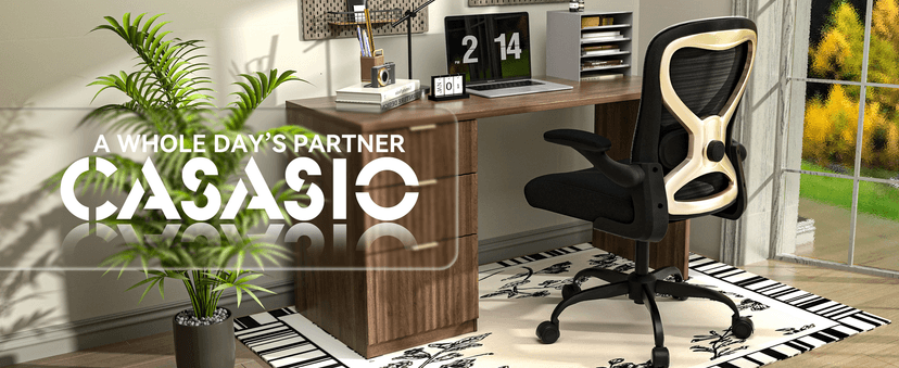 Office Desk Chair with Ergonomic Lumbar Support, Extra-Thick Seat Cushion, Flip-up Arms, Breathable Mesh Back, Computer Task Chair for Home Office