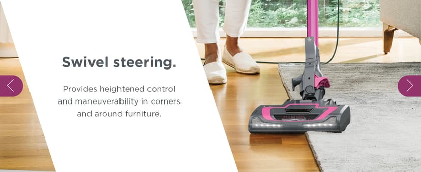 Shark HV371 Rocket Pro DLX Corded Stick, Removable Hand Vacuum, Advanced Swivel Steering, XL Cup, Crevice Tool, Upholstery Tool & Anti-Allergen Dust Brush, Fuchsia, Capacity