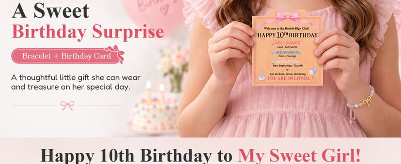 UPROMI 8/9/10 Year Old Girl Birthday Gifts - Bow Crystal Bracelet B0HD6CWC7K