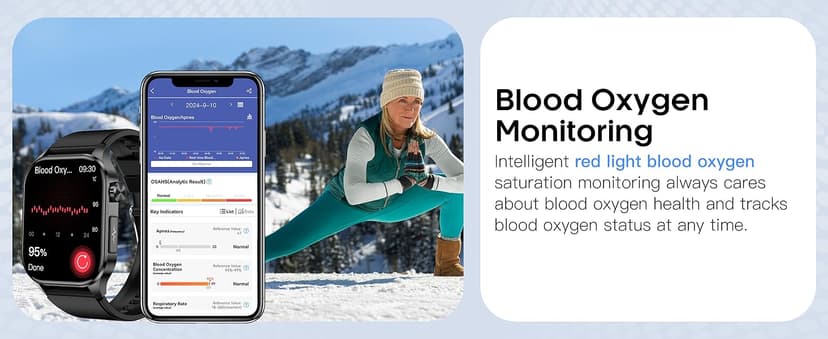 Advanced Health Smartwatch for Women Men with Real-Time Monitoring of Heart Rate, Blood Oxygen, Body Temperature, Blood Pressure, Sleep Auality and Stress Levels.Always-On Display, for Android & iOS