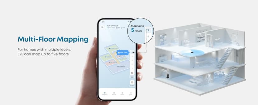 eufy Robot Vacuum E25, HydroJet System with Roller Mop, 20,000 Pa Turbo High Suction, All-in-One Robot Vacuum and Mop Combo for Home, Edge-to-Corner Cleaning, Zero-Tangle Design, AI Obstacle Avoidance