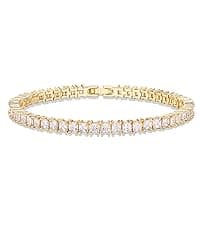 PAVOI 14K Gold Plated 3mm Cubic Zirconia Classic Tennis Bracelet | Gold Bracelets for Women | Size 6.5-7.5 Inch