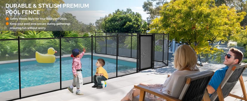 VINGLI Pool Fence Gate,4Ft x 2.5Ft Swimming Pool Fence in Ground Pool Safety Fencing (4FT × 2.5FT)