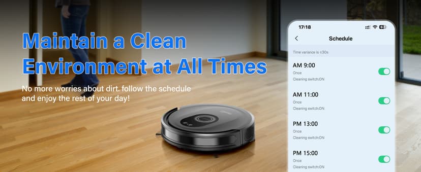 Tikom Robot Vacuum and Mop Combo, 5000Pa Robotic Vacuum Cleaner, 150 Min Max, App & Remote Control, Ideal for Hard Floor, Carpet, Pet Hair, Self-Charge(G8000 Max)