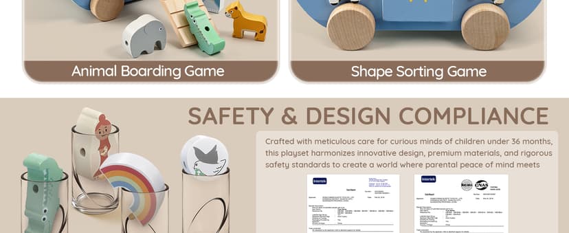 Neutral Color, Montessori Educational Toy, Animal Shape Sorter, Christian Toys for Toddler 1-3, Christmas Birthday Gift Joyreal Wooden Noah's Ark Toy for 1 Year Old Baby Boy and Girl Baptism Gift B0F3XF1SH8