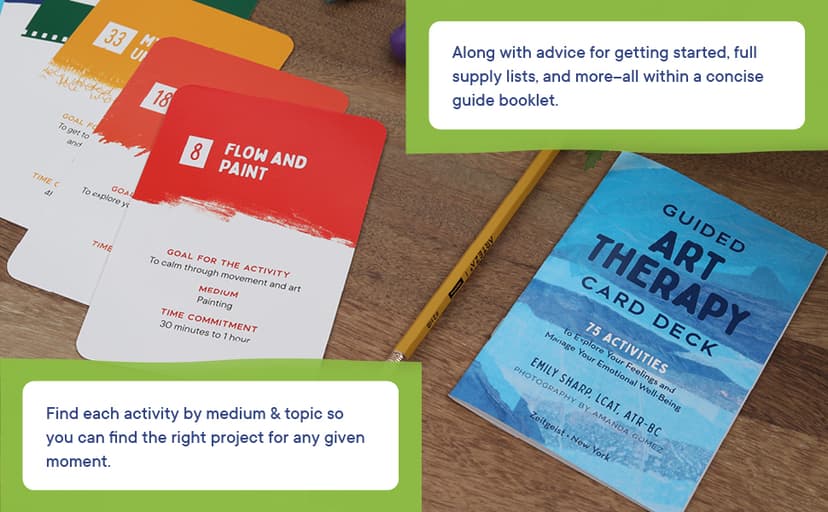Guided Art Therapy Card Deck: 75 Activities to Explore Your Feelings and Manage Your Emotional Well-Being