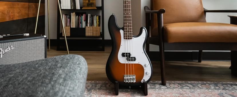 Fender Squier Debut Series Precision Bass Guitar, Beginner Guitar, with 2-Year Warranty, Includes Free Lessons, Black with Matte Finish