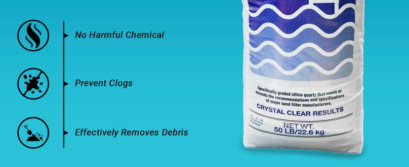 U.S Silica Silurian 20-Grade Silica Quartz Filter Sand for Pool Pump System, 50 lb Bag - White Filtration Media for Crystal Clear and Cleaner Water in Inground & Above Ground Swimming Pools