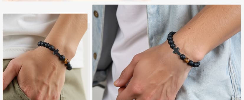 To Mens Gifts Cross Bracelet for Son, Grandson, Dad, Husband, Godfather, Men - Birthday Graduation Retirement Christmas Christian Gift for Teens Men