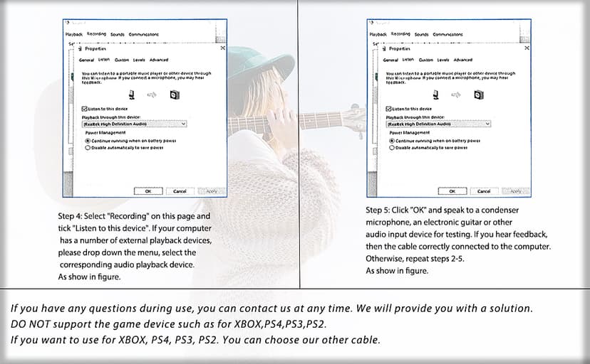 YESPURE USB Guitar Cable 10Ft,USB Guitar Interface Male to 6.35mm 1/4 inch Gold-Plated TS Mono Plug,Nylon Braid Recording Cable Compatible with Windows Mac OS for Guitar,Bass,Microphones,and More