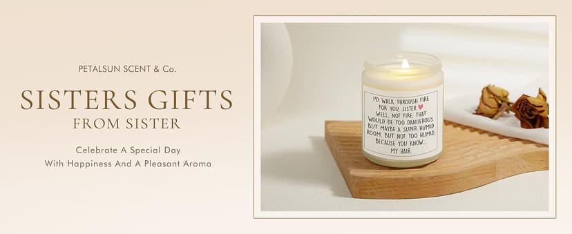 Funny Sister Gifts, Sister Birthday Gifts Ideas- Handmade Lavender Natural Soy Wax Candle (7oz)- Sisters Gift from Sister Brother for Graduation, Birthday, Christmas, Mothers Day, Sis Candle