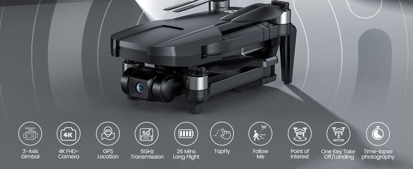 Holy Stone HS720R 3 Axis Gimbal GPS Drones with Camera for Adults 4K EIS; FPV RC Drone, Foldable Quadcopter with 10000 Feet Video Transmission Control Range, Brushless Motor, Follow Me, Auto Return