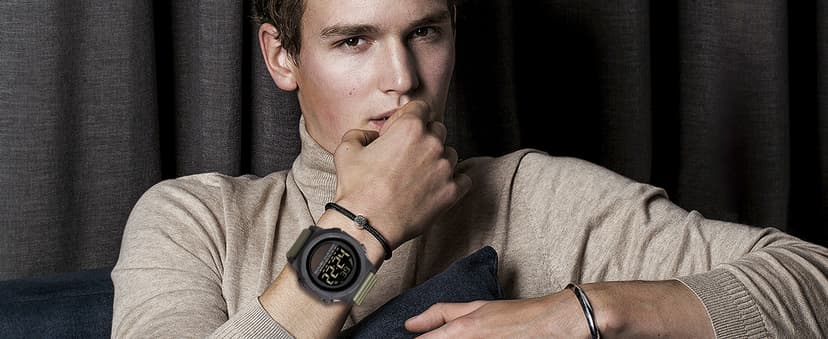 MASTOP Solar Powered Energy Watch for Men Military Digital Multifunctional Led Luminous Indication 2 Time Zone 50m Waterproof Watch Reloj Solar para Hombre