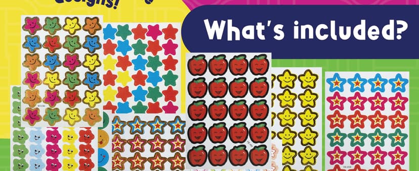PURPLE LADYBUG Teacher Stickers for Students - 4960 Reward Stickers for Kids Classroom Supplies, Teacher Must-Haves for Classroom Reward Charts, Star, Back to School Gift