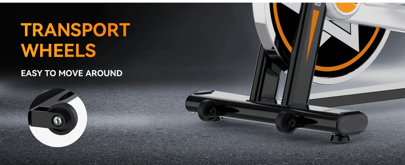 POOBOO Exercise Bike, Stationary Bike for Home Gym, Indoor Cycling Bike w/Comfortable Seat Cushion & Tablet Mount, Silent Belt Drive Indoor Bike for Cardio Workout