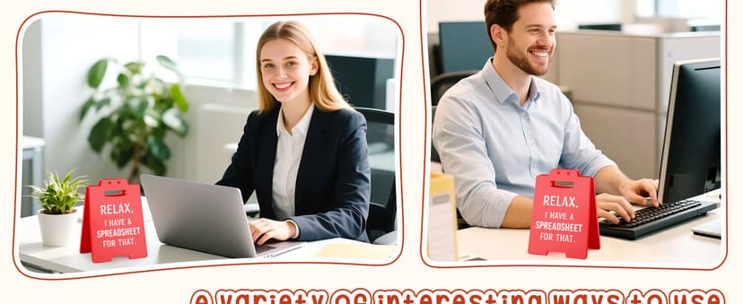 Funny Office Desk Accessories for Work, Office Decor for Women Men, Bosses Day Gifts, Gag Gifts for Coworkers Colleague Boss Lady, Relax I Have A Spreadsheet for That Cubicle Decor Desk Red Sign