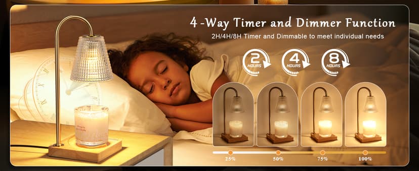 Hong-in Candle Warmer Lamp with Timer Dimmer,Birthday Gifts for Women Mom Sister,House Warming Gifts New Home Room Decor,Vintage Wax Warmer for Scented Wax Jar Candles