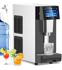 Nugget Ice Maker, 80 LBS/Day with 15 LBS Storage Bin, Freestanding Undercounter Ice Maker Machine Stainless Steel, Soft Chewable Pellet Ice Machine for Home Bar Kitchen Office, Self-Cleaning