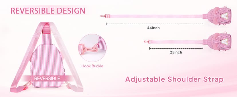 Personalized Gifts for Girls Sling Bag Purse for Toddler, 2 3 4 5 6 7 8 Year Old Girls Crossbody Bag Toddler Purse Anoup Gifts for 2 3 4 5 6 Year Old Girl Sling Bag for Girls Kids, Pink E B0GY869KBQ