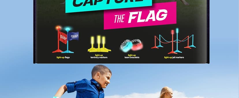 Capture the Flag Glow in the Dark Game Set - Yard Outdoor Games for Kids Ages 8, 10, 11, 12 Old - Fun Lawn Summer Family Game for Boys & Teen Boys,- Birthday Gifts - Camping and Backyard Adventures B0F9XHZSKG