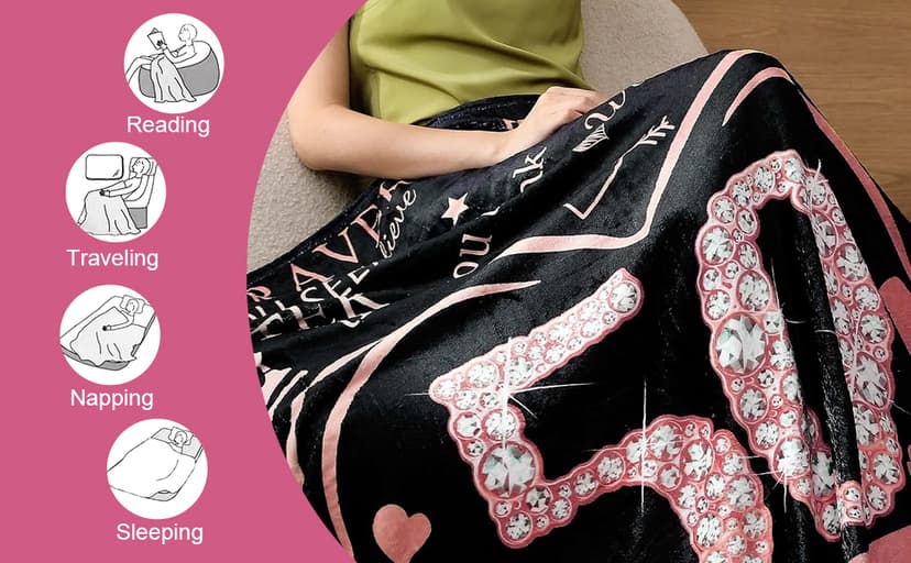 50 Birthday Gifts for Women, 50th Birthday Blanket with Gift Box, 50th Birthday Decorations Gift Ideas for Her, 50 Year Old Gifts for Women Turning 50 and Fabulous