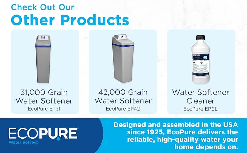 EcoPure EPINL30 5-Year In-Line Refrigerator Water Filter – Universal Fit for Most Fridges, Ice Makers, RVs & Boats – Reduces Chlorine Taste & Odor – Easy DIY Install with 1/4" Fittings