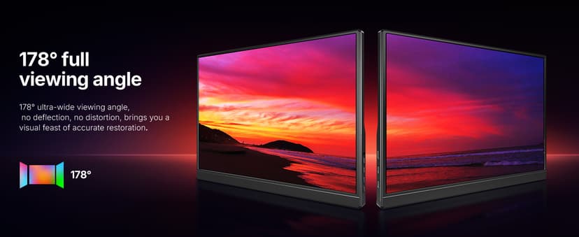 WGK 15.6 inch Portable Monitor 1080P FHD Travel Display HDMI/USB-C Compatible with Laptops, Desktops, Phones, PS, Mac, Xbox, Switch, and Other Gaming Devices Includes Stand and Speakers VESA