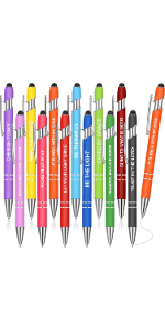 Rose Gold Funny Pens with Stylus Tip & Sayings for Back to School Essentials Home, Office, Teacher Supplies Zonon 12 Pcs Inspirational Pens, Motivational Ballpoint Pen Gifts for Women B0B4T388TH