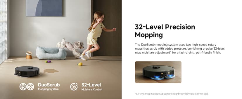 DREAME L40 Ultra Gen 2 Robot Vacuum and Mop with 25,000Pa Suction, Extendable Side Brush and Mop, All-in-One Self-Emptying & Cleaning Dock, Voice & App Control, Black